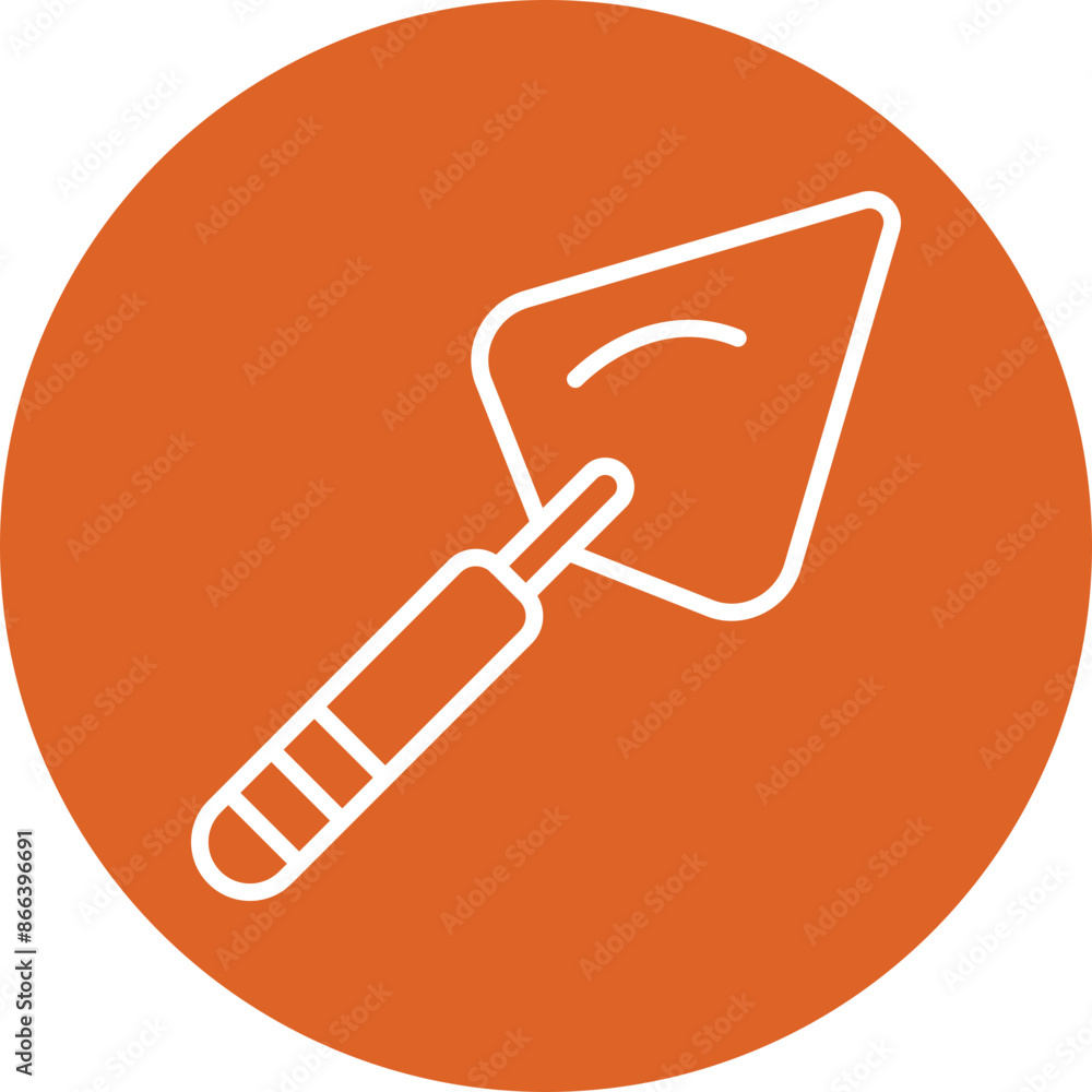 Trowel line circle icon