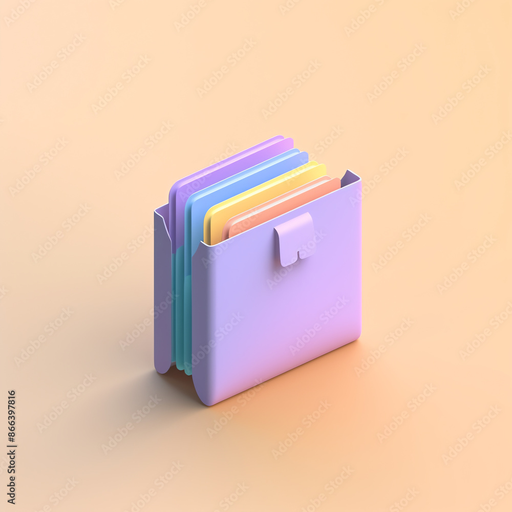 3d document folder icon with colorful background 3d document folder icon with colorful background