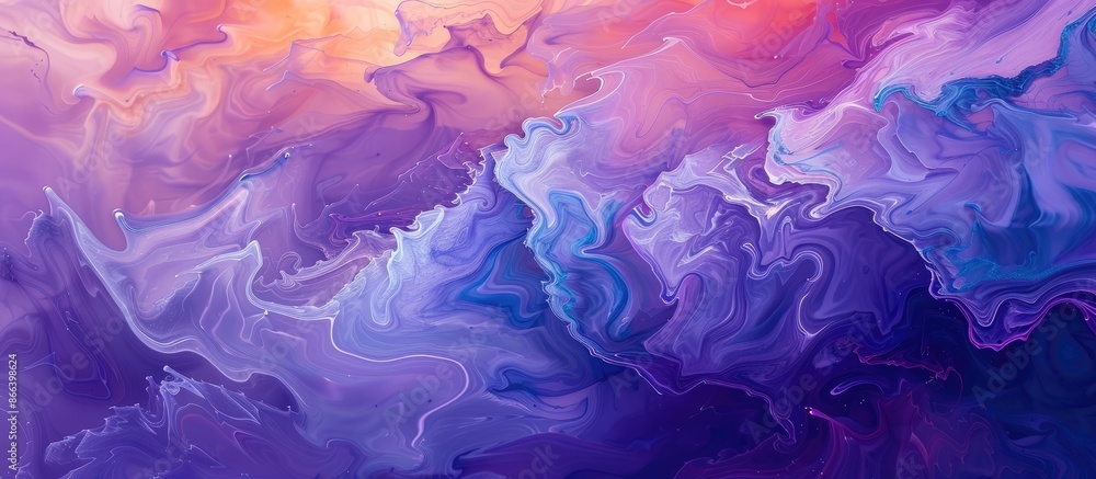 Abstract fluid art featuring purple, blue, and pink waves reminiscent of a dynamic twilight sky Abstract fluid art featuring purple, blue, and pink waves reminiscent of a dynamic twilight sky