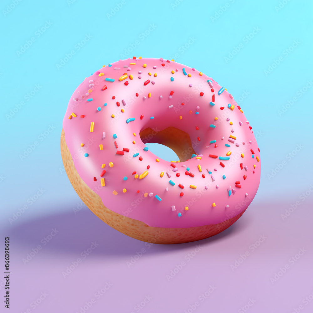 3d donut icon with colorful background 3d donut icon with colorful background