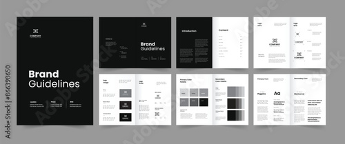 Brand guidelines and brand guide layout template