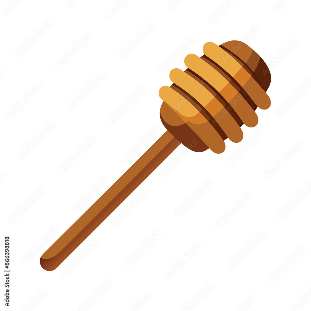 a wooden honey dipper isolated on white a wooden honey dipper isolated on white