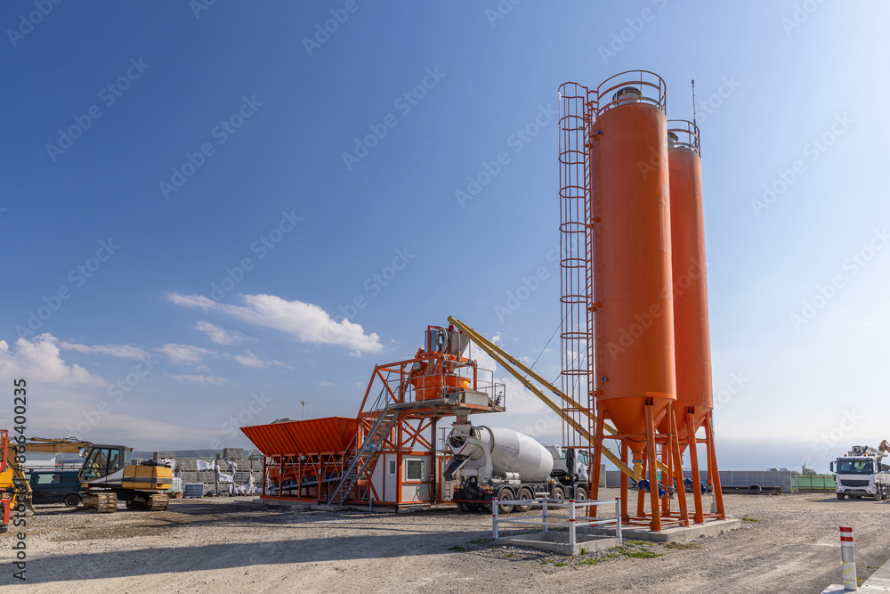 Obraz premium Concrete mixing plant