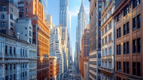 Architectural Diversity in the City Skyline with Historic and Modern Tall Buildings