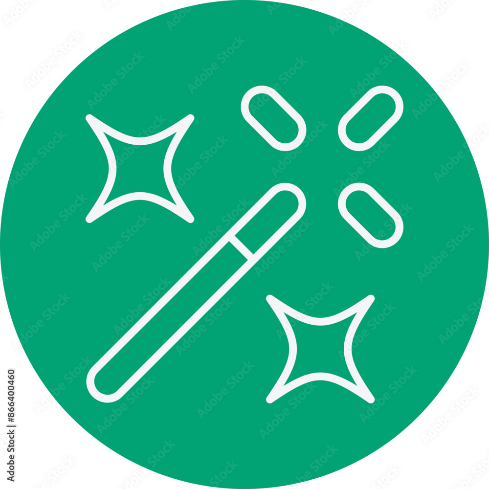 Wand line circle icon Wand line circle icon