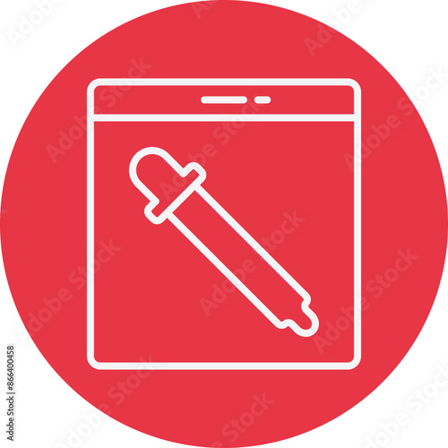 Dropper line circle icon