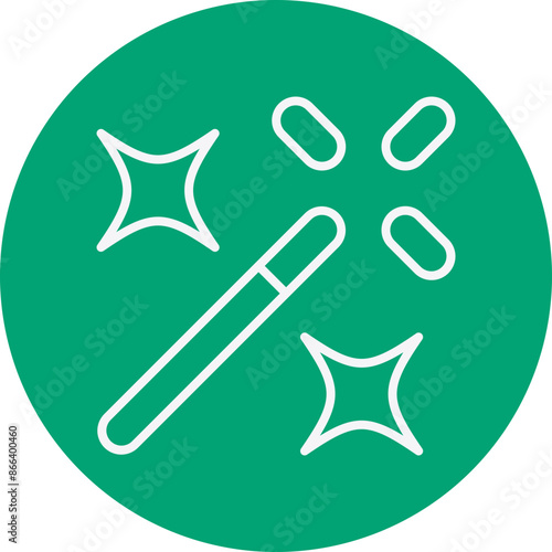 Wand line circle icon