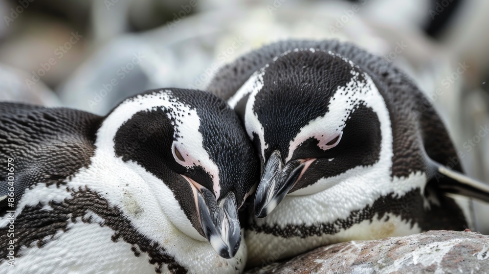 Fototapeta premium Two penguins dreaming