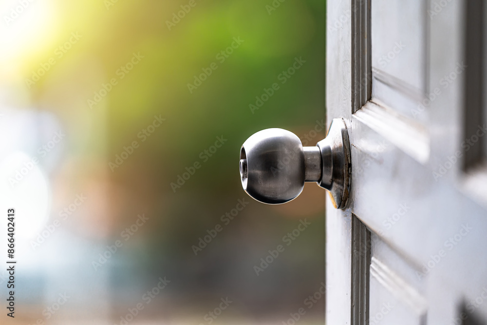 Stainless steel door lock used in security concept. Stainless steel door lock used in security concept.