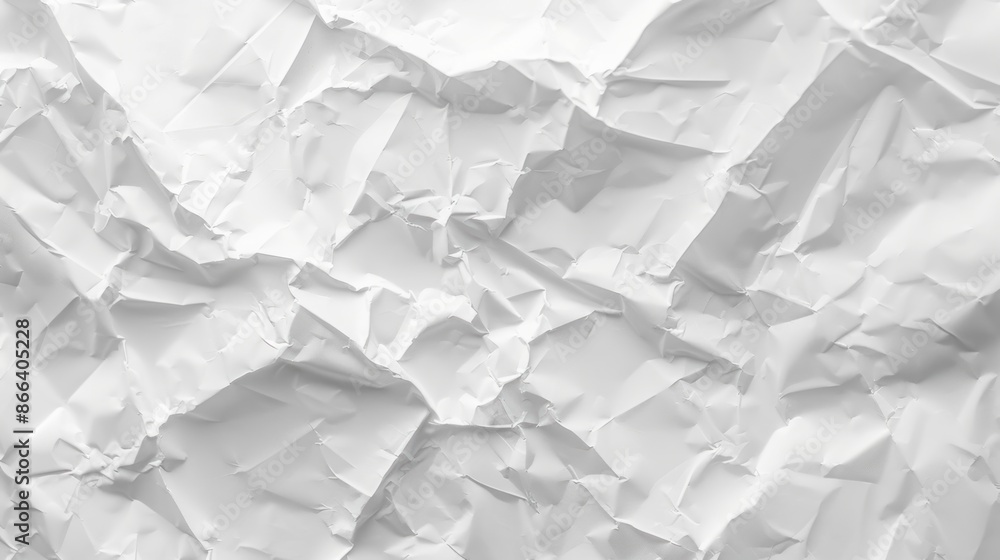 Obraz premium White Paper Texture background overlay effect on transparent. Crumpled translucent white paper abstract shape background with space for text 