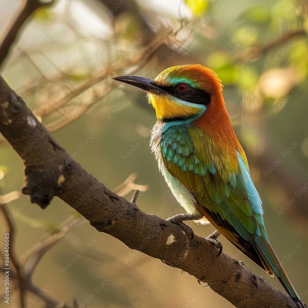 Fototapeta premium Tricolor Bird Watching Tour: Celebrating Indian Independence Day with Environmental Awareness