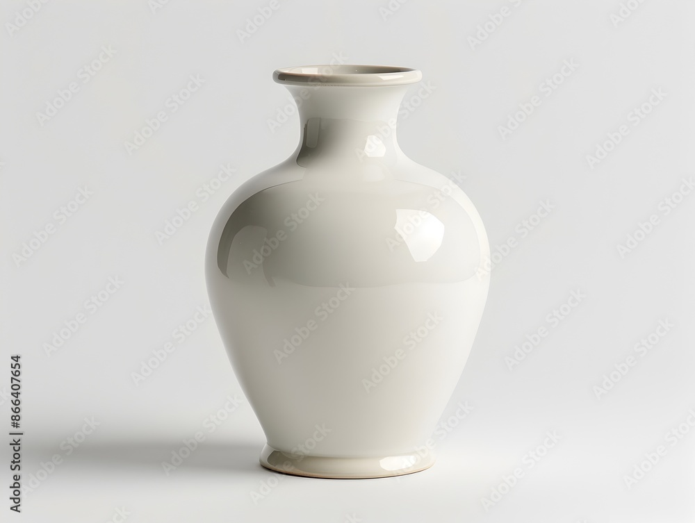 Classic White Ceramic Vase Isolated on Empty White Background for Floral Product Presentation Classic White Ceramic Vase Isolated on Empty White Background for Floral Product Presentation