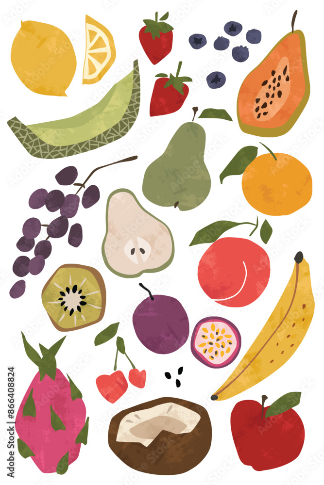Set of tropical fruit isolated on white background. Colorful exotic fruit collection. Set of tropical fruit isolated on white background. Colorful exotic fruit collection.