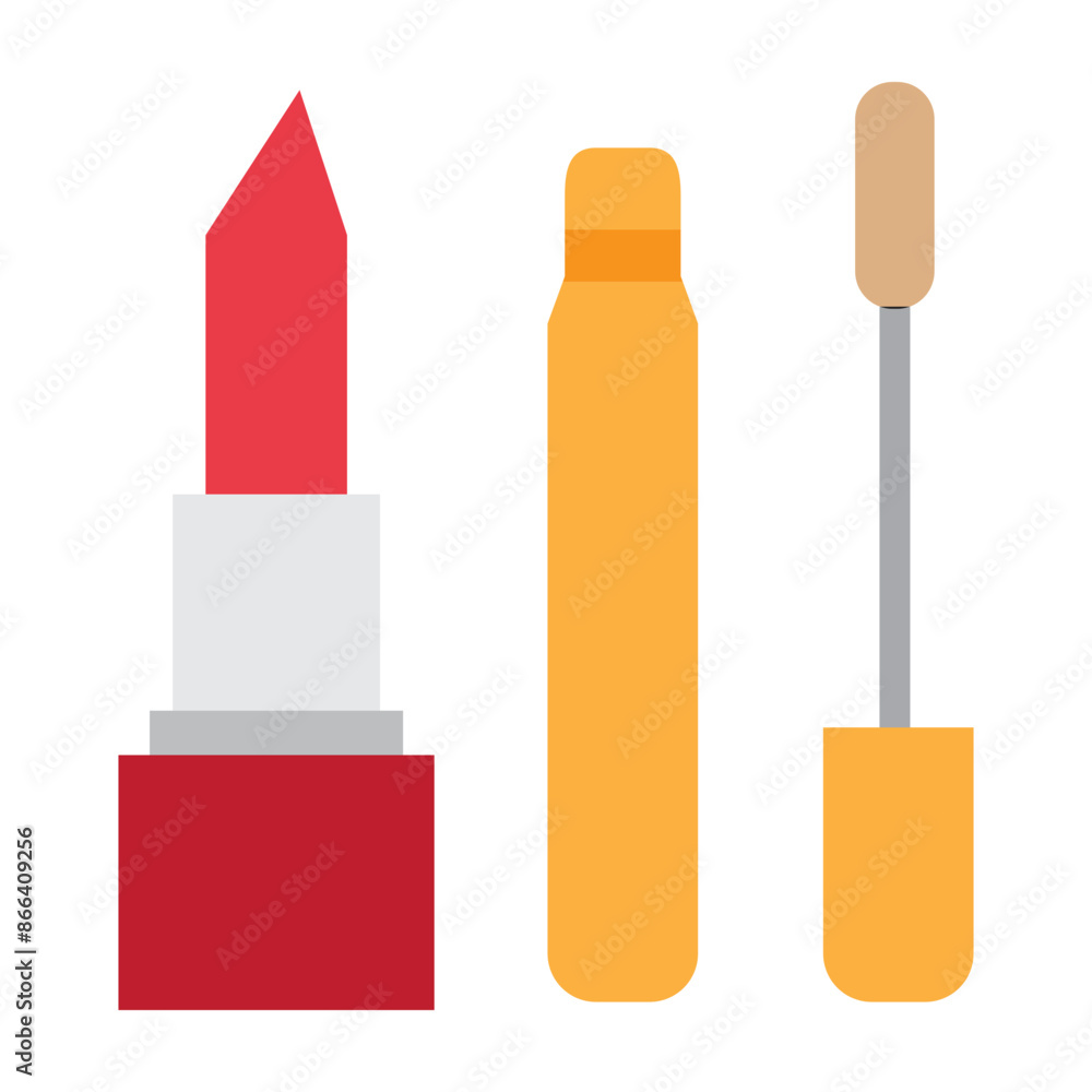 Lipstick and Lip Gloss Choices Vector Flat Icon Design Lipstick and Lip Gloss Choices Vector Flat Icon Design