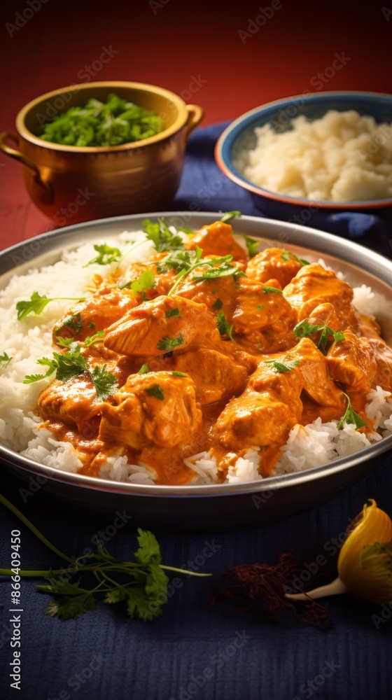 Top View of Chicken Curry Plate Top View of Chicken Curry Plate