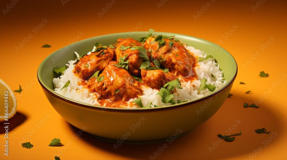Top View of Chicken Curry Plate Top View of Chicken Curry Plate
