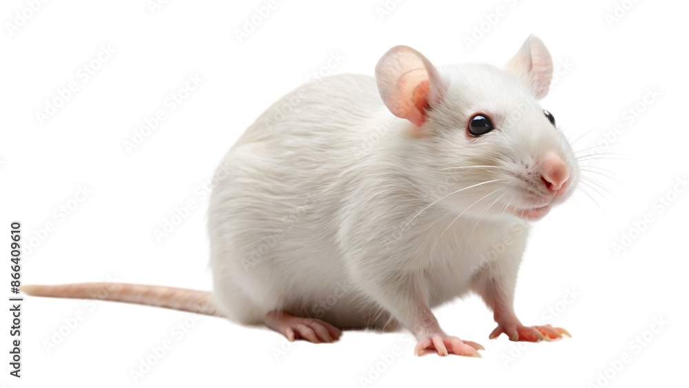 Small white pet rat with soft fur isolated on a white background Small white pet rat with soft fur isolated on a white background