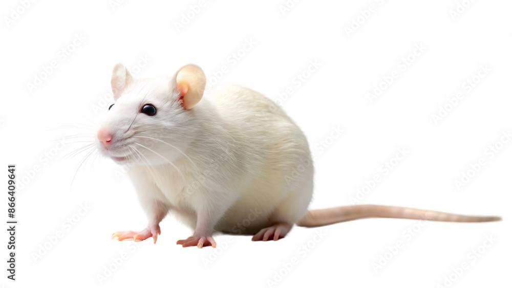 Small white pet rat with soft fur isolated on a white background Small white pet rat with soft fur isolated on a white background