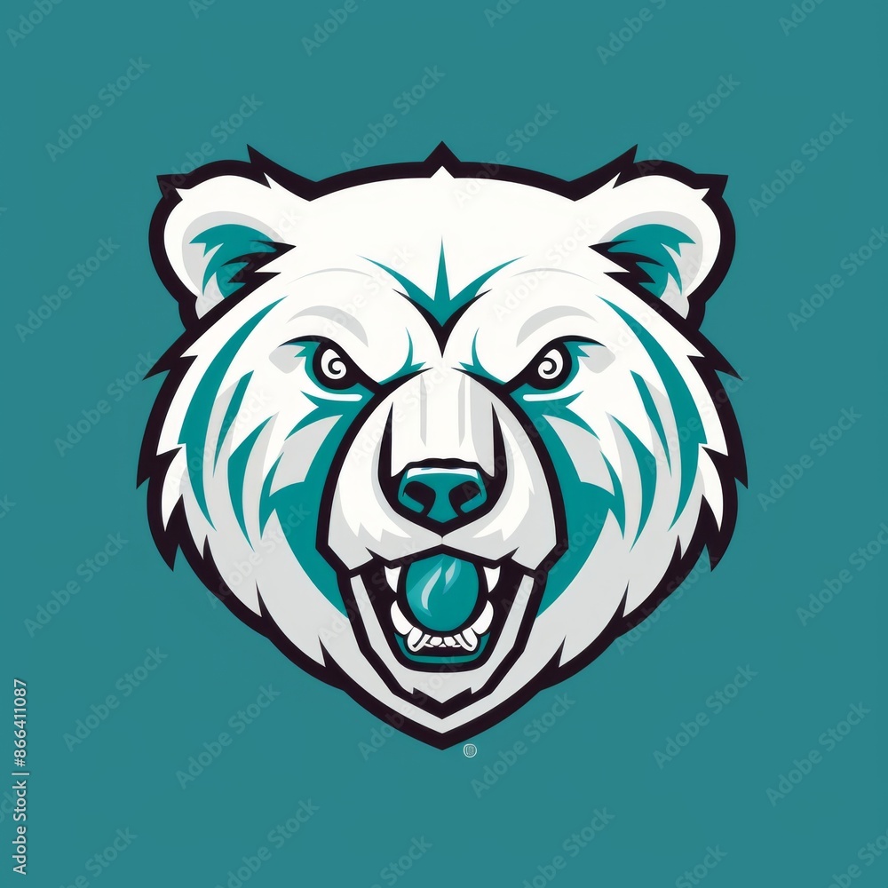 Angry Polar Bear Head Sports Mascot Logo Angry Polar Bear Head Sports Mascot Logo