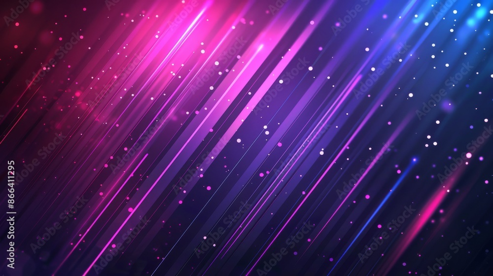 Abstract background with bright pink and blue lines with white particles, glowing bokeh and futuristic aesthetic. Abstract background with bright pink and blue lines with white particles, glowing bokeh and futuristic aesthetic.