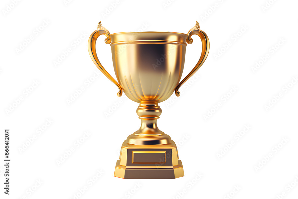 Gold trophy cup isolated on transparent background Gold trophy cup isolated on transparent background