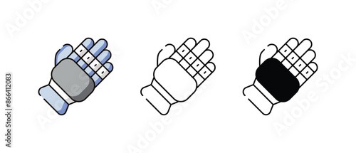 Cricket Glove icons vector set stock illustration