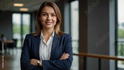 Corporate, woman and arms crossed with portrait in office with happiness for career in law, advocacy and justice for people. Female advisor, confident