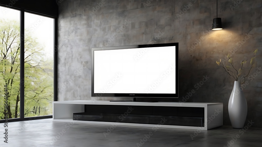 White screen LED TV television isolated White screen LED TV television isolated