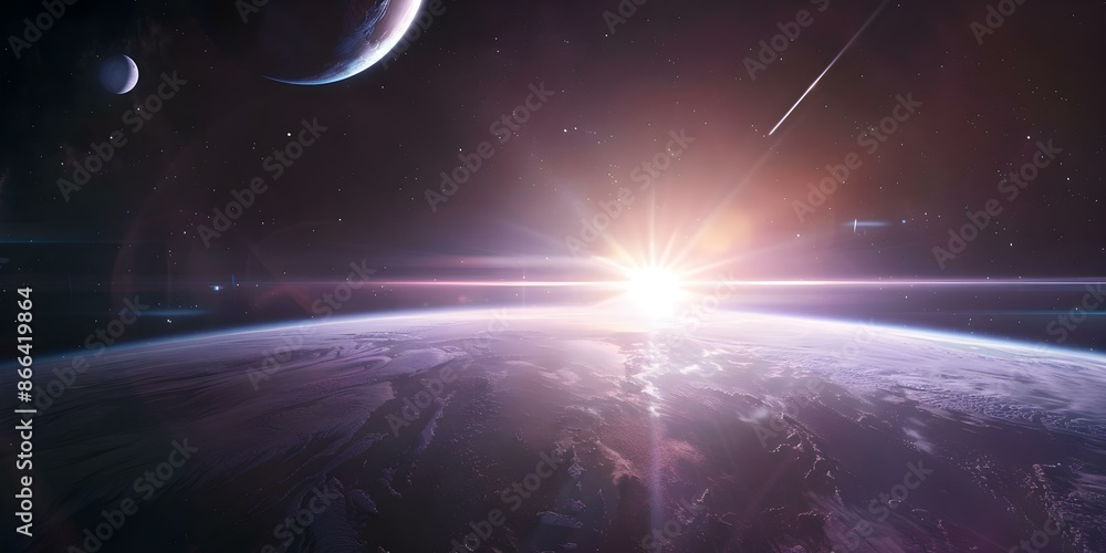 Obraz premium The Peaceful Balance of Celestial Bodies in the Cosmic Harmony. Concept Cosmic Harmony, Celestial Bodies, Peaceful Balance
