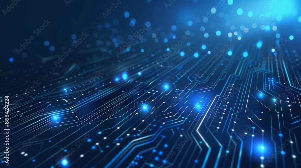 A futuristic blue circuit board with glowing lights represents advanced technology and digital innovation, featuring intricate design and dynamic visual elements. A futuristic blue circuit board with glowing lights represents advanced technology and digital innovation, featuring intricate design and dynamic visual elements.