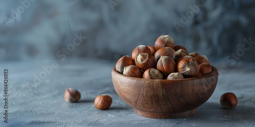 Hazelnut Corylus avellana A Nutrient-Dense Snack Packed with Healthy Fats. Concept Hazelnuts, Nutrient-dense, Healthy fats, Snack, Corylus avellana photo