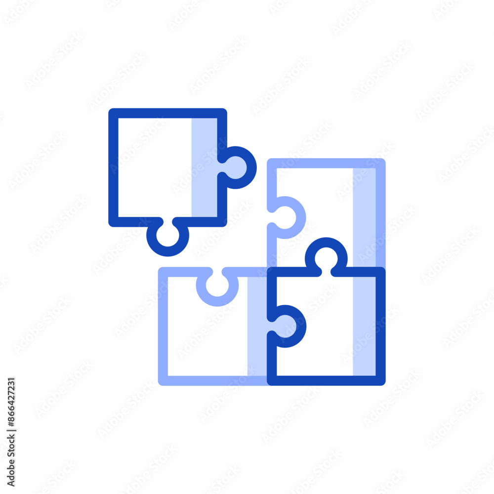 Vector outline icon of jigsaw puzzles connected to each other. A game option for a large company. Can be used in teaching children a new language, in special education, in applications and team games Vector outline icon of jigsaw puzzles connected to each other. A game option for a large company. Can be used in teaching children a new language, in special education, in applications and team games