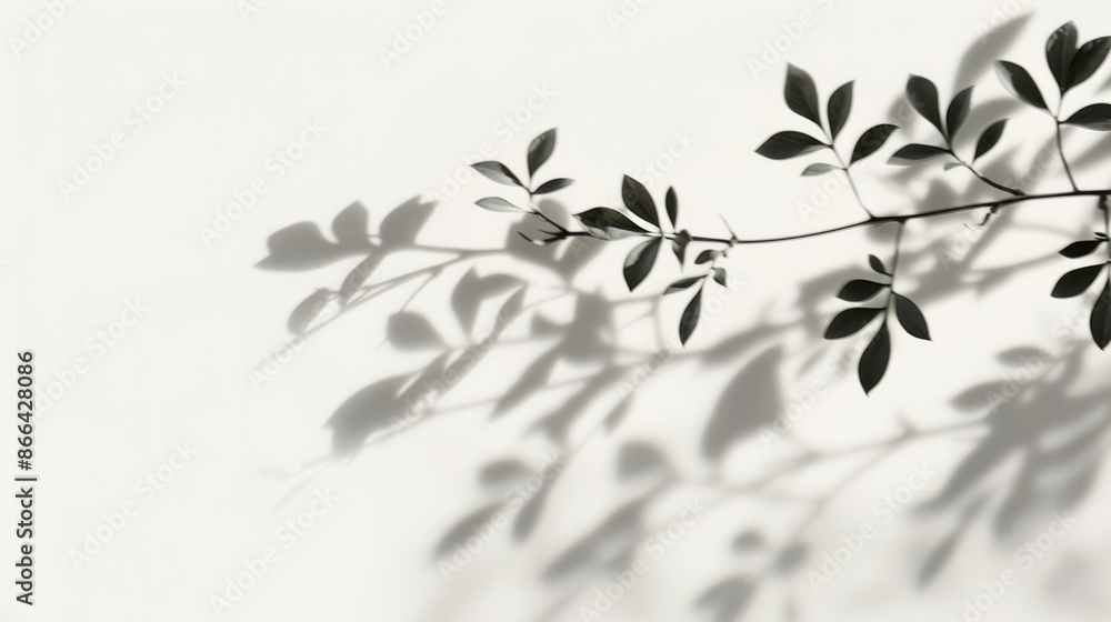 Shadows of leaves on a white background, creating a minimalist and tranquil effect. Nature and simplicity concept. Shadows of leaves on a white background, creating a minimalist and tranquil effect. Nature and simplicity concept.