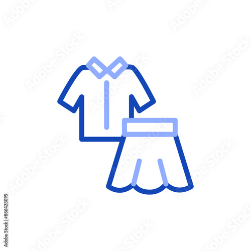 Vector icon of school uniform. School shirt for boys and skirt for girls. Can be used in educational apps, Back to School promotions and in advertising of school clothes stores and student dress codes