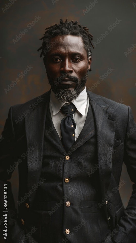 Middle-aged Nigerian man with a suit Middle-aged Nigerian man with a suit