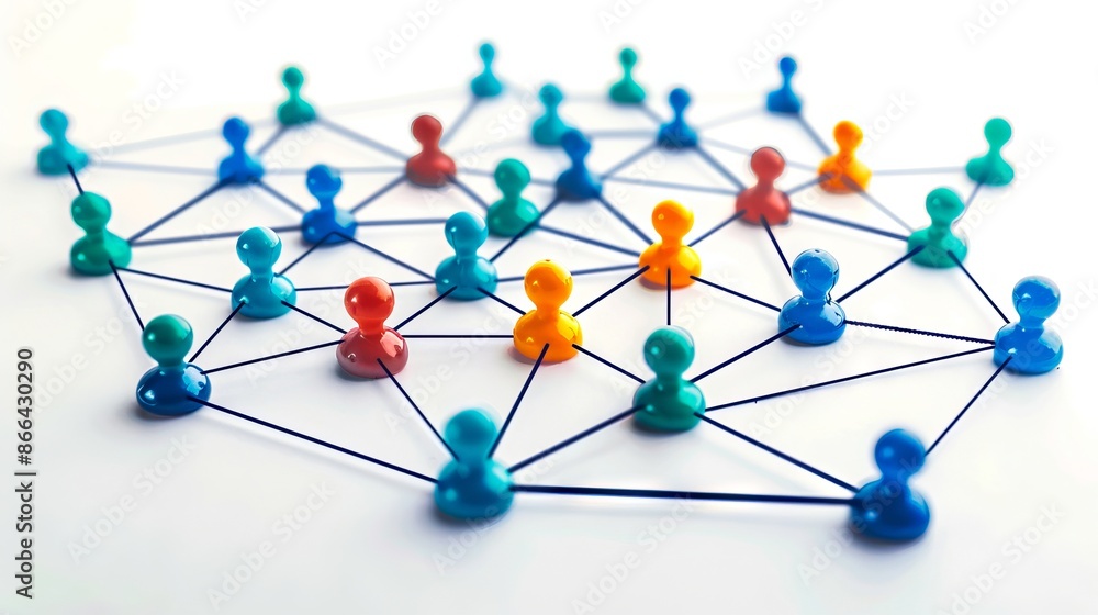 A group of people connected together in a network. A group of people connected together in a network.