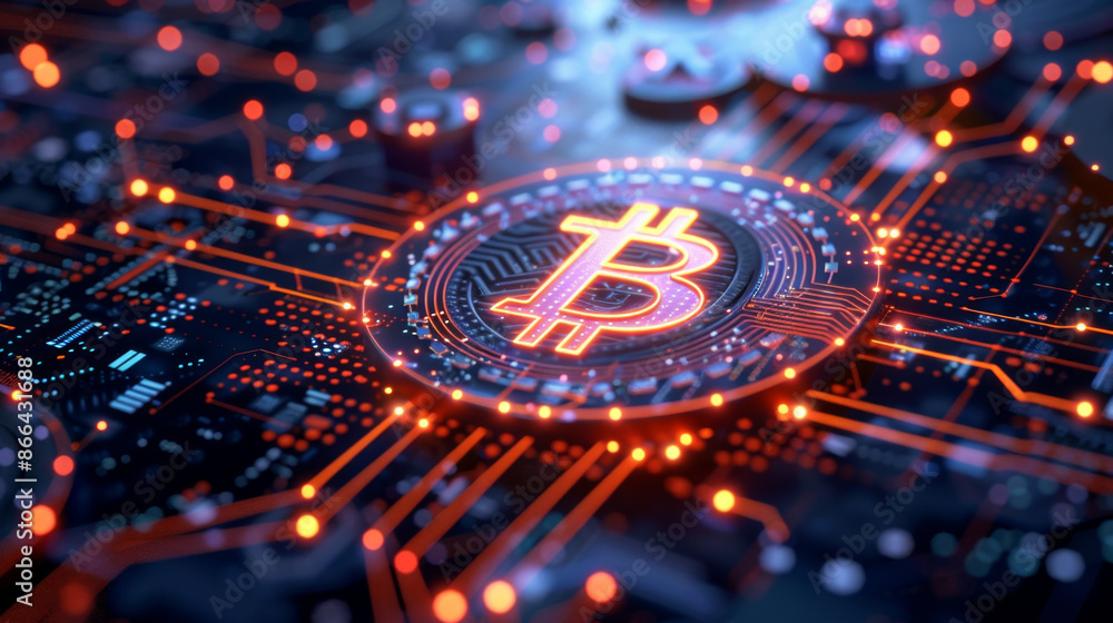 Futuristic blockchain network with virtual money design Futuristic blockchain network with virtual money design