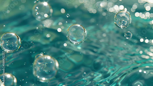 Wallpaper Mural Water bubbles with realistic textures float in the water Torontodigital.ca