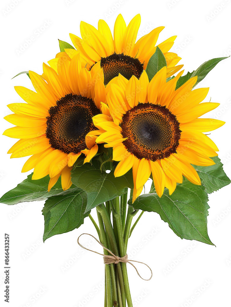 Obraz premium Bouquet of Bright Yellow Sunflowers
