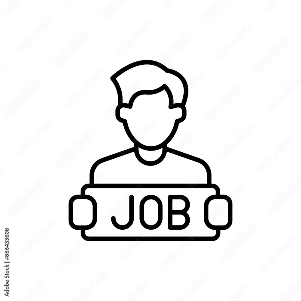 Jobless outline icons, minimalist vector illustration ,simple transparent graphic element .Isolated on white background Jobless outline icons, minimalist vector illustration ,simple transparent graphic element .Isolated on white background