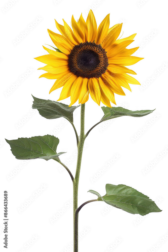 Obraz premium Single Sunflower with Long Stem