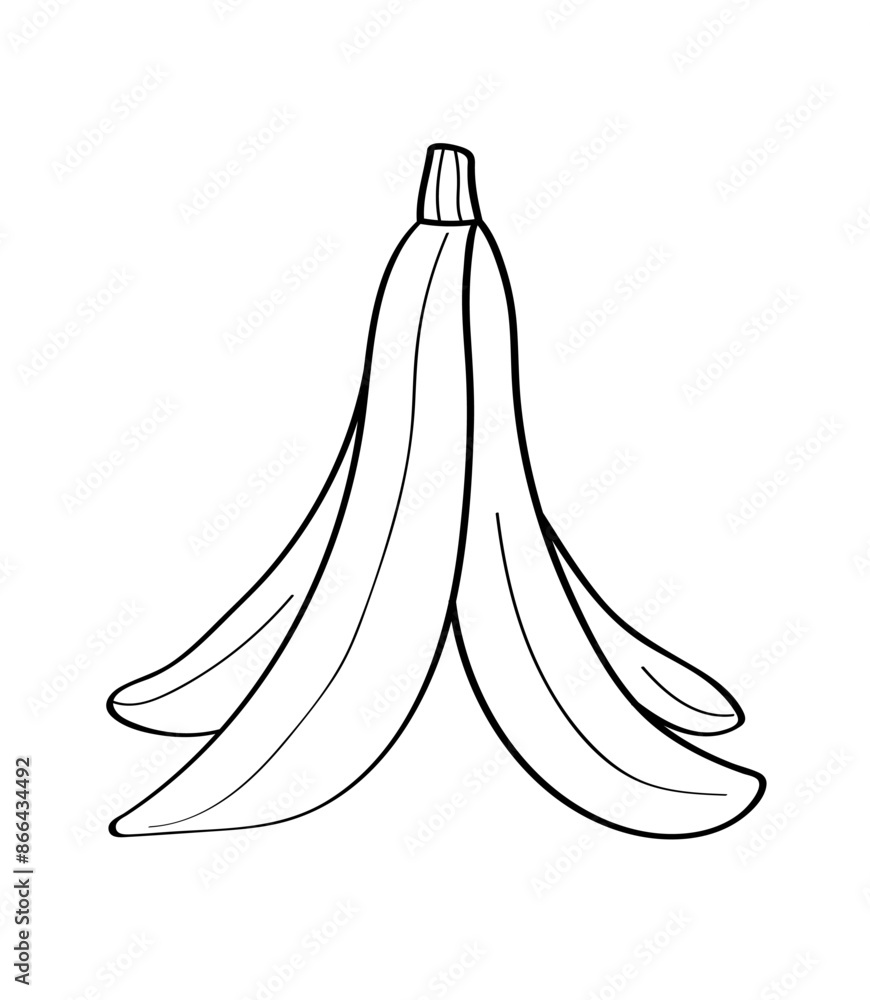 Banana peel cartoon sketch icon. Vector illustration, Leftovers food, doodle style. Isolate on white. Banana peel cartoon sketch icon. Vector illustration, Leftovers food, doodle style. Isolate on white.