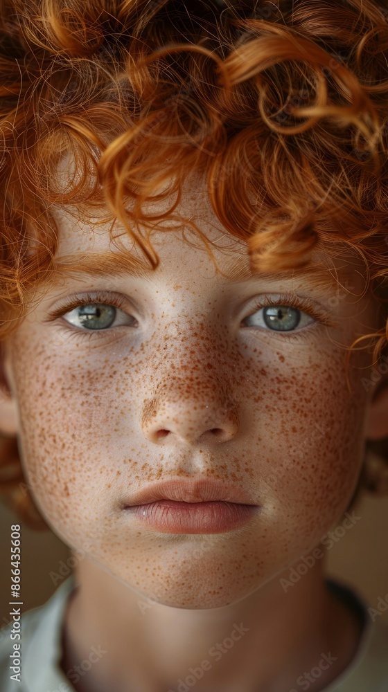 Close-up of a young British boy with red hair Close-up of a young British boy with red hair