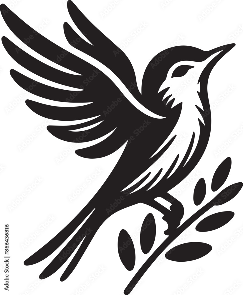 BIRD silhouette on a white background BIRD silhouette on a white background