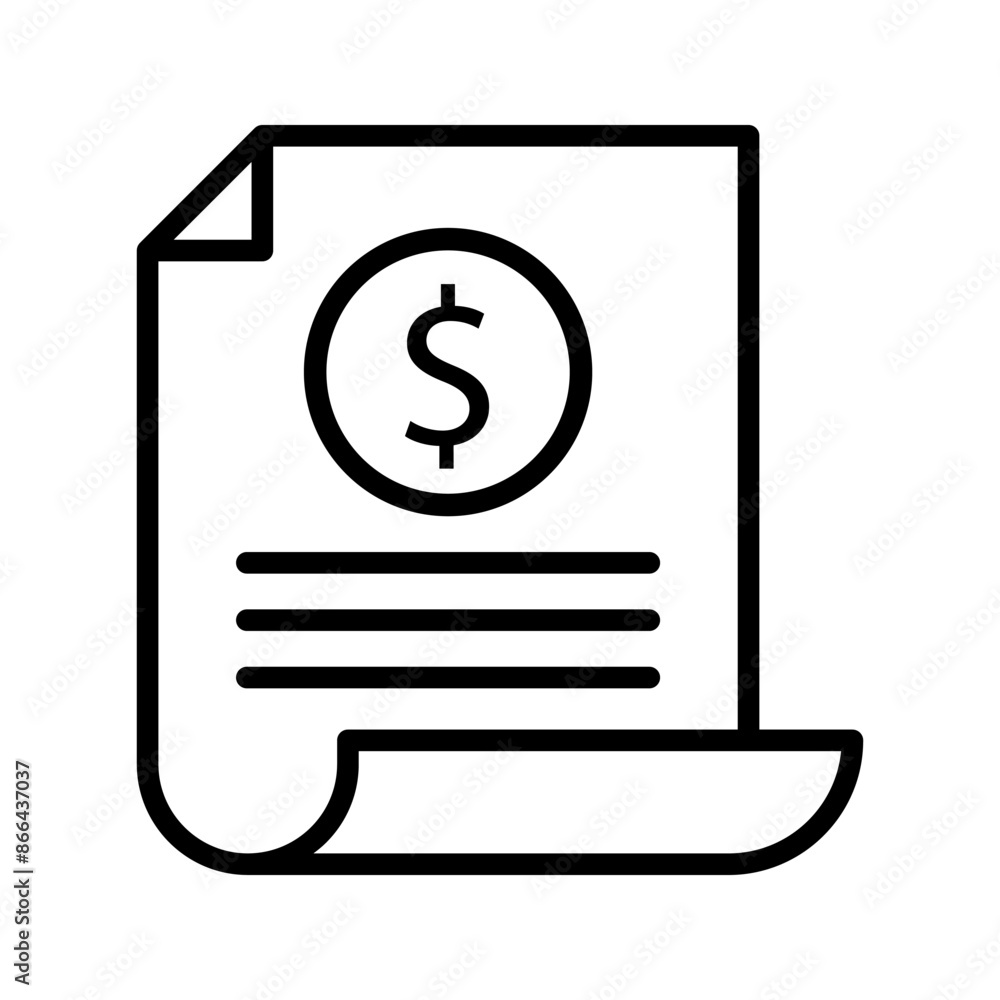 Invoice icon. sign for mobile concept and web design color editable Invoice icon. sign for mobile concept and web design color editable