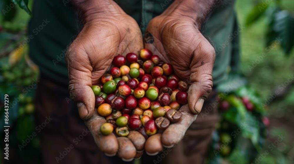 Organic coffee beans grown in the Idukki region of Kerala, India. Organic coffee beans grown in the Idukki region of Kerala, India.