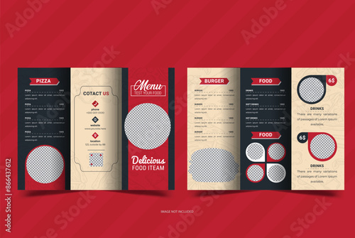 delicious trifold food menu design