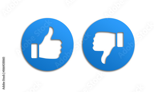 Symbols for thumbs up, pointing finger and thumbs down