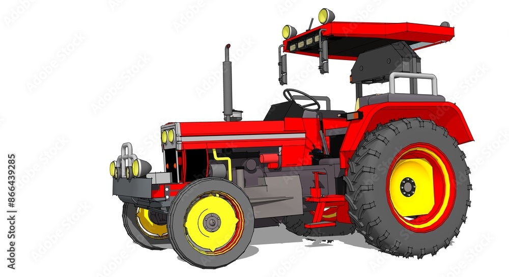 Obraz premium tractor graphic sketch 3d illustration