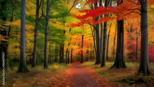 The colors and sounds of a forest in autumn